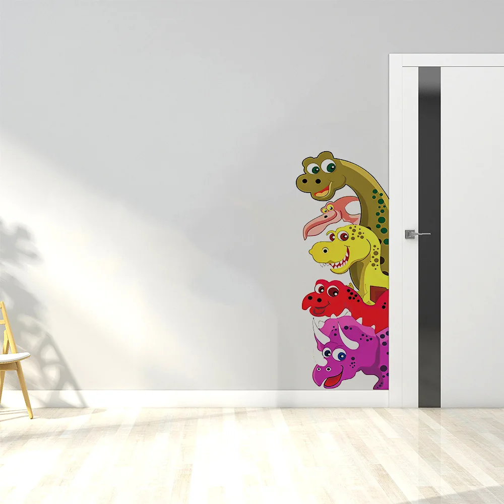 Zabawny Sonda Dinozaur Za Drzwiami Wystrój Pokoju Naklejki Na Ściany, Naklejki Dla Dzieci Plac Sypialnia Ściany Malowane Ścienne Sztuka