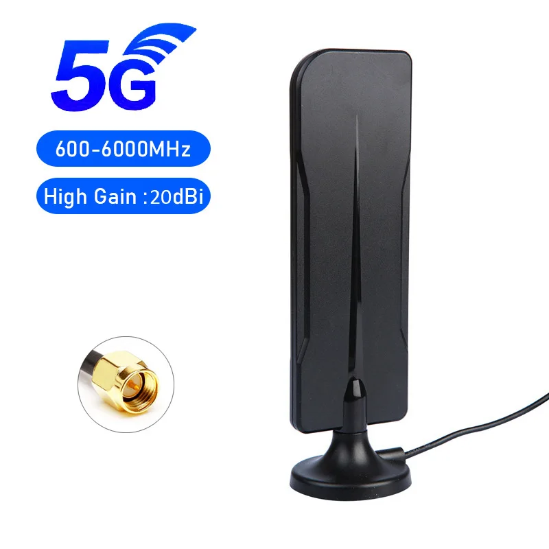 Antena GSM 4G 5G Magnetyczne z wysokim zysku 20dBi 600-6000 Mhz Omni Wifi Antena 2 M Przewodu Wtyk SMA do Routera Modemu