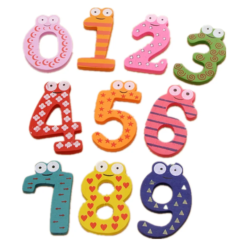 10 szt./kpl. Montessori dla Dzieci Pokój Lodówka Lodówka Magnetyczna Figurka Różdżka Matematyka Drewniane Edukacyjne dla Dzieci Zabawki dla Dzieci