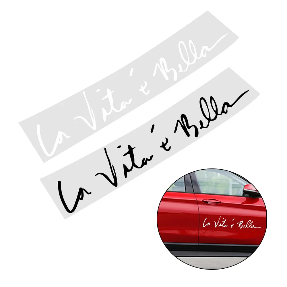 La Vita E Bella Włoska Piękne Życie Samochodowe Naklejki Odblaskowe Naklejki Aluminiowe Ozdoba Drzwiowego Zderzaka 4x4 Akcesoria Samochodowe