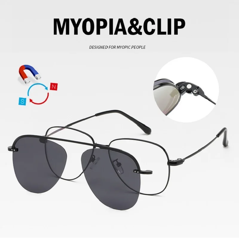 COHK Custom Classic Luxury Brand Męskie Polaryzacyjne Optyczne, Magnetyczne Okulary Klip Magnes Klip Na Oprawkach Okularów Anty Niebieskie Światło