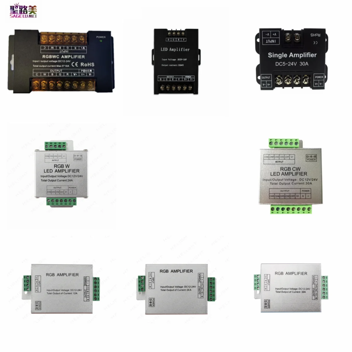 DC5V12V/24 W Jednostajny/RGB/RGBW/RGBWW RGB + CCT Led Sterownik Wzmacniacza 12A/24A/30A/50A 1CH/3CH/4CH/5CH Pasmowy Repeater Mocy