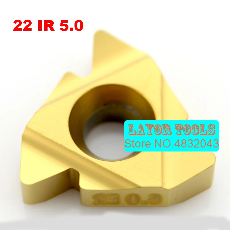 22 IR 5,0 ISO, obraca wkładka z gwintem wewnętrznym, pokrycie ogólnego typu, ze stali, z częściowym profilu 60 stopni, KROK 5,0