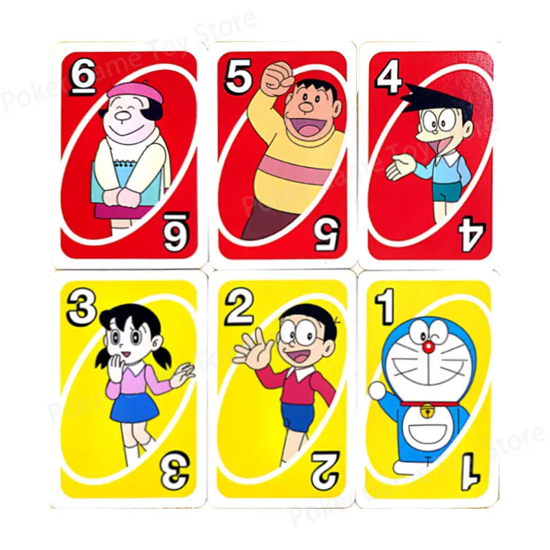 Gry Doraemon UNO kart 13 Kart Anime Figurka Нобита Дораон Jedna Gra Litery Zabawki dla Dzieci, Prezenty na Urodziny