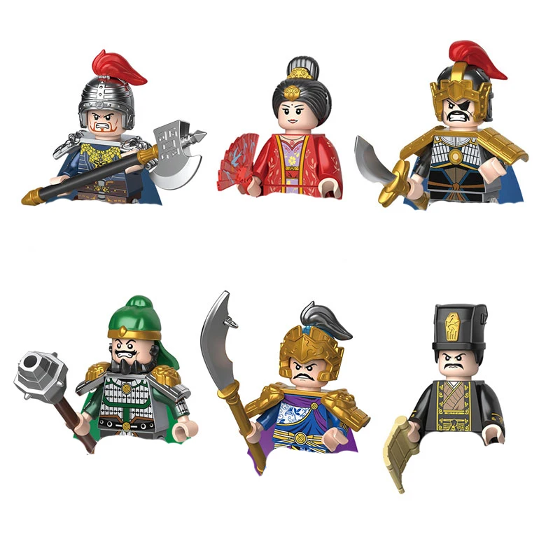 Odwaga trzech królestw Starożytni Żołnierze rydwan Bohater Mini Lalki Figurki Klocki Cegły Zabawka Dla Dzieci Prezenty