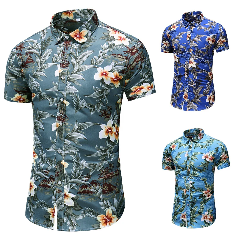 Letni Nowa dostawa, Męskie Hawajska Koszula, Męska Casual Camisa Masculina, Męskie Hawajska Koszula Z Nadrukiem, Cienkie Koszule Z Krótkim Rękawem 6xl