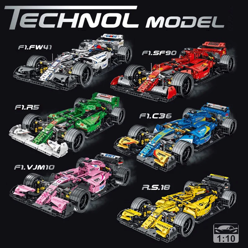 MOC-31313 F1 Formuła Sportowe Samochody Wyścigowe Klocki Modele są Kompatybilne z Lego technical 42096 Zestaw Cegły Zabawka dla Chłopców Prezent