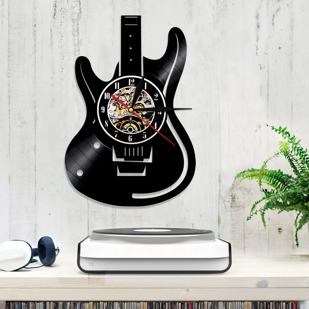 Gitara Decoraitve Książki o Sztuce Zegar Płyta Winylowa Zegar Instrument Muzyczny 3D Zegar Ścienny Ręcznie Książki o Sztuce Pomysł na Prezent Dla miłośnika muzyki
