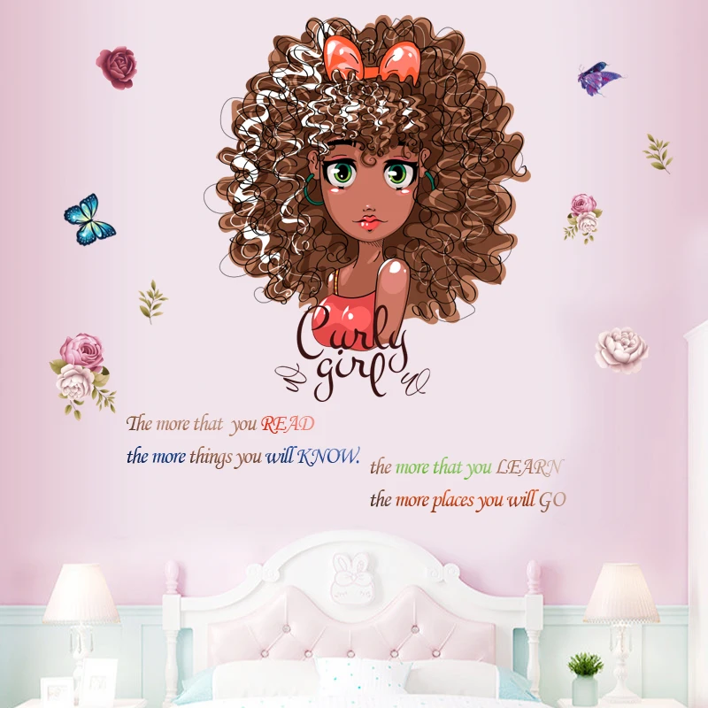 Kwiat słodka Księżniczka 3D Naklejki Na Ścianę Do Pokoju Dziecięcego fresk Bajka Kreskówka naklejki Dekoracje DIY Dekoracji Pokoju Dziewczyny prezent
