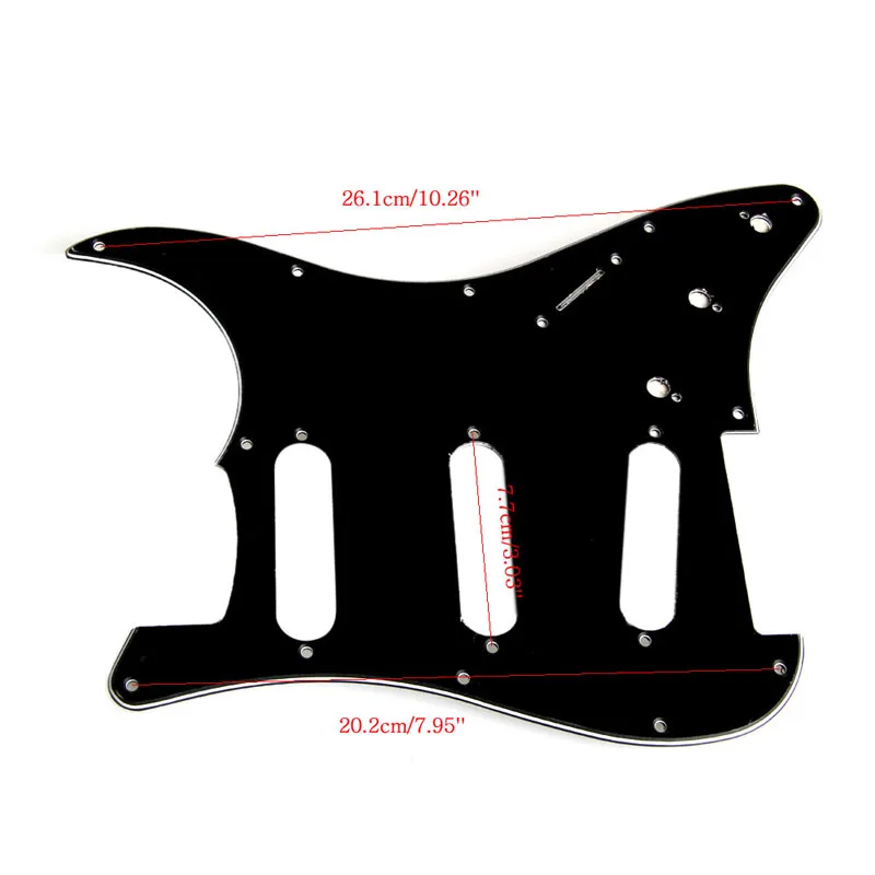 3-Warstwowe Nakładka Do Gitary Elektrycznej Pickguard Black Scratch Plate Dla Stratocaster Strat New