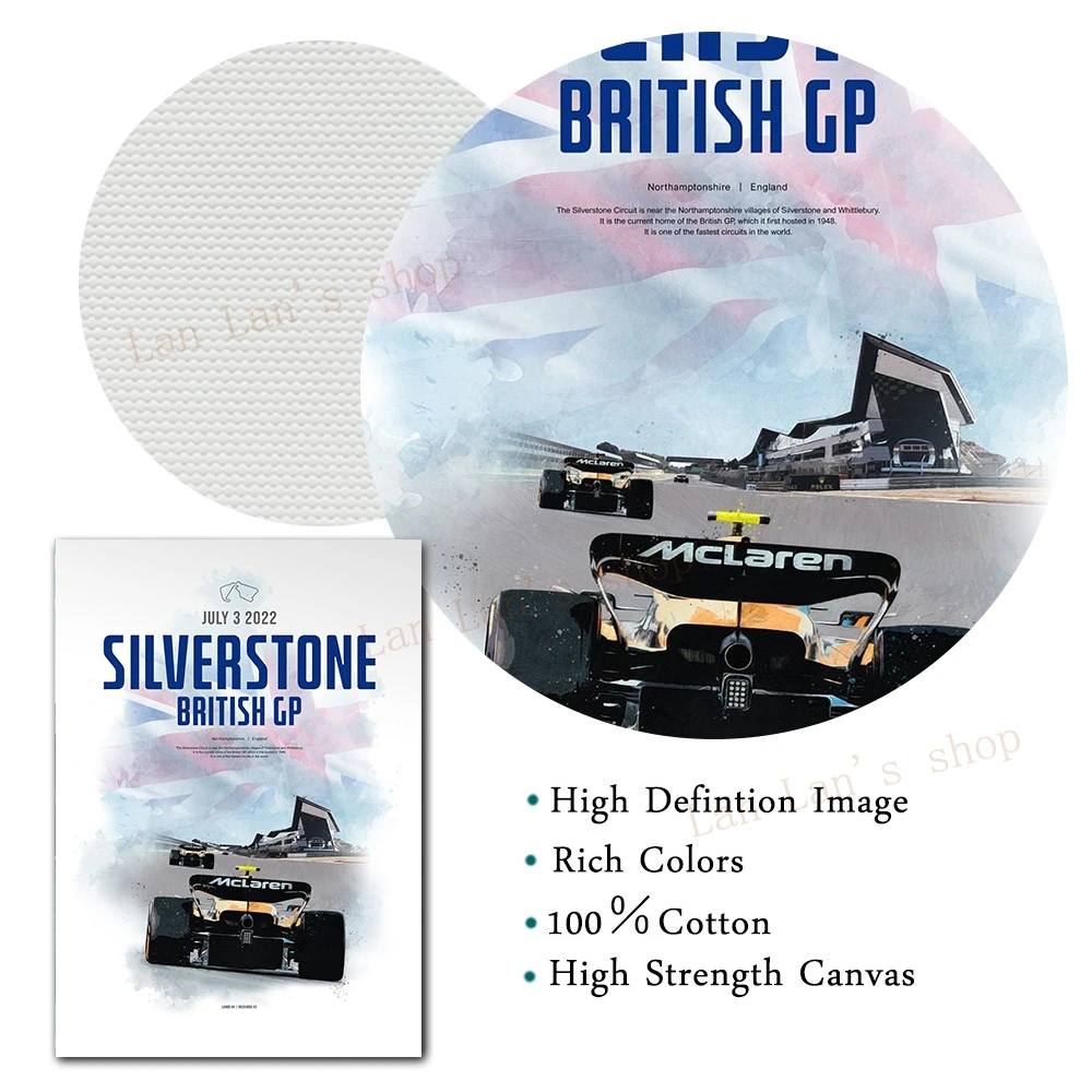 2022 super Samochodów Formuły 1 Silverstone W13 Grand prix Plakat Druk Płótno Malarstwo Ścienne Skandynawskie Wzory Salon Wystrój Domu