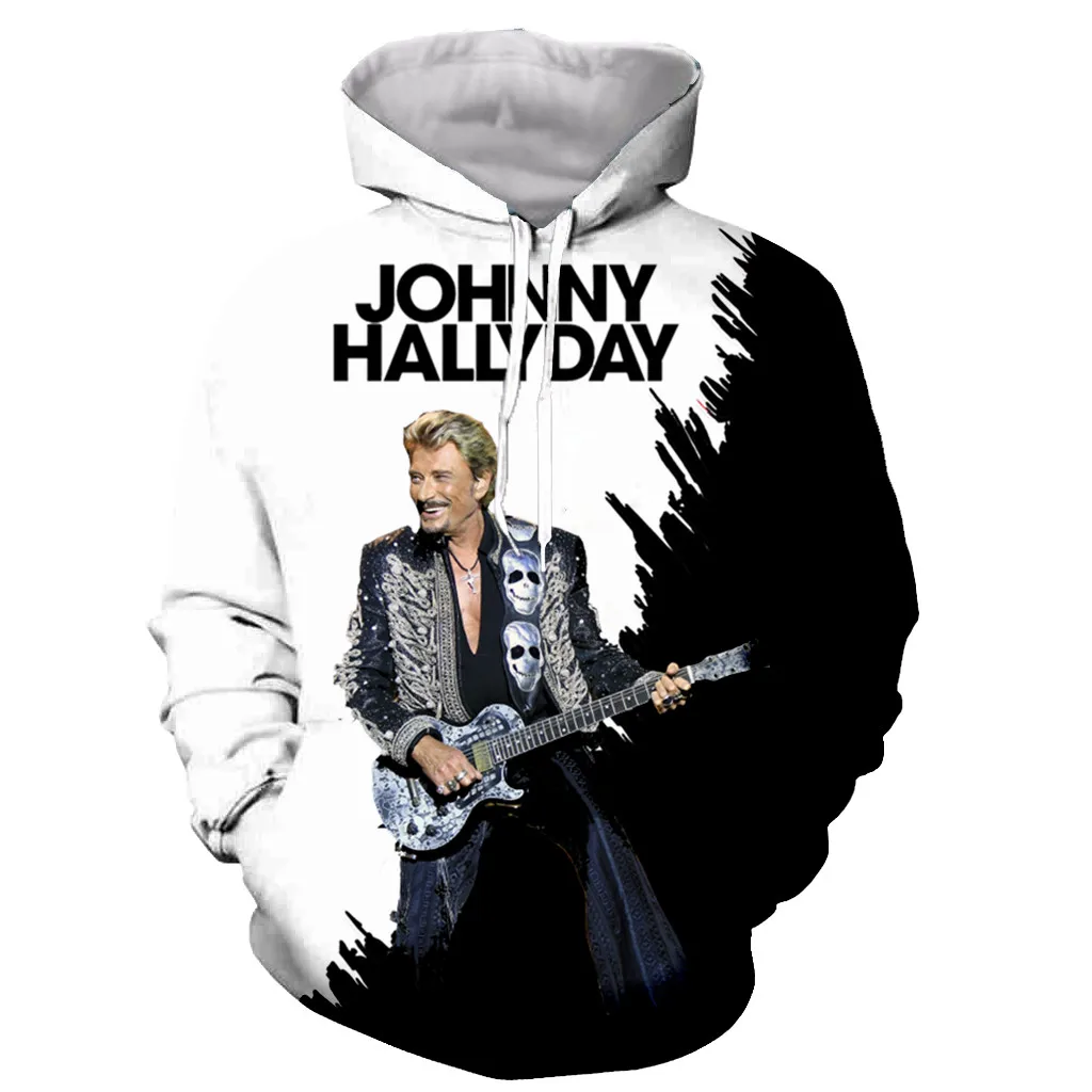 Popularne Johnny Halliday Francja 3D Print Dla Mężczyzn Dla Kobiet Modne Koszulki/bluzy z kapturem/bluzy Bluzki Naprawczych Bezpośrednia Dostawa