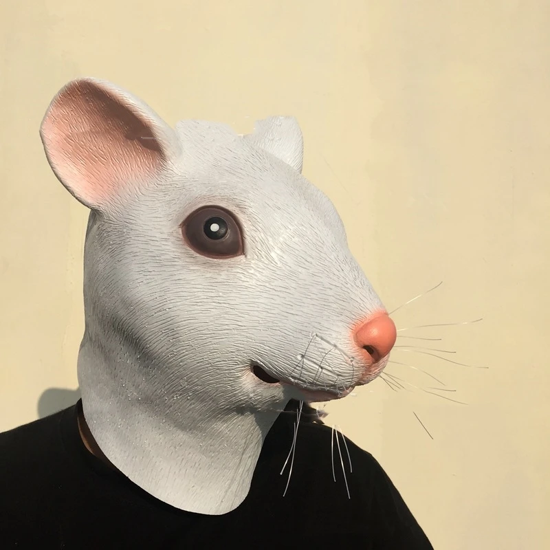 Zabawne Realistyczne Zwierzę Mysz Szczur Lateksowa Maska Na Całą Głowę Kostium Na Halloween Wieczór Cosplay Rekwizyty Маскарадное Strój Dla Dorosłych Prezent