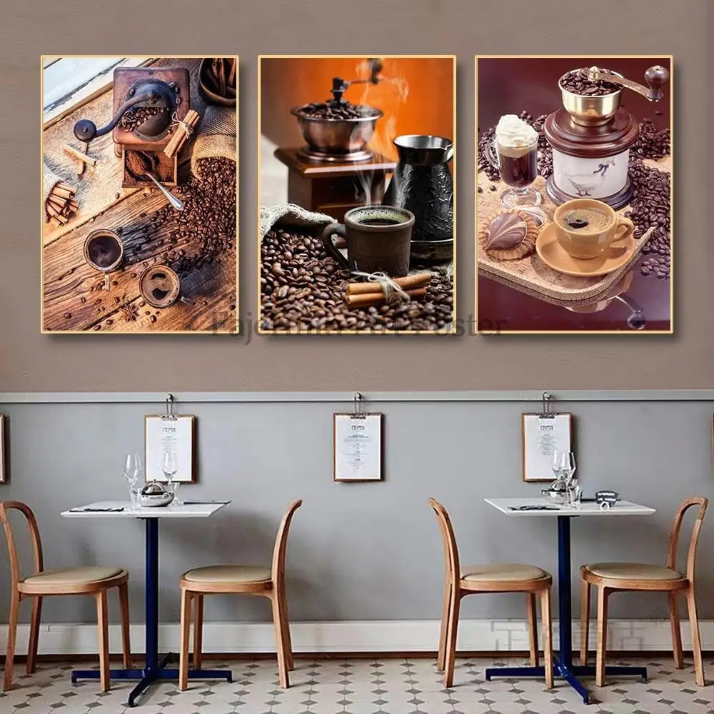 Kawa Sztuka Nowoczesny na Płótnie Wnętrz Obrazy Wydruki kawiarni Wiszące Minimalistyczne Plakaty Ścienne Obrazy Dekoracja Salonu Hogar