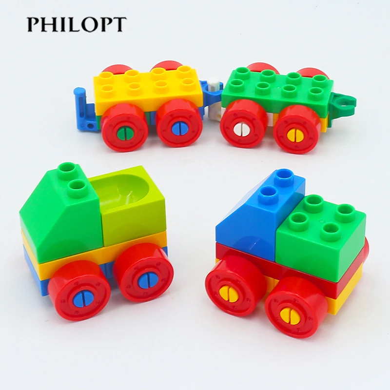 Model Samochodu Dzieci Zbierają Zabawki Wielkie Bloki Trener Przyczepa Łodzi Miejska Ruch Części Zabawki Dla Dzieci Zgodny Z Cegły