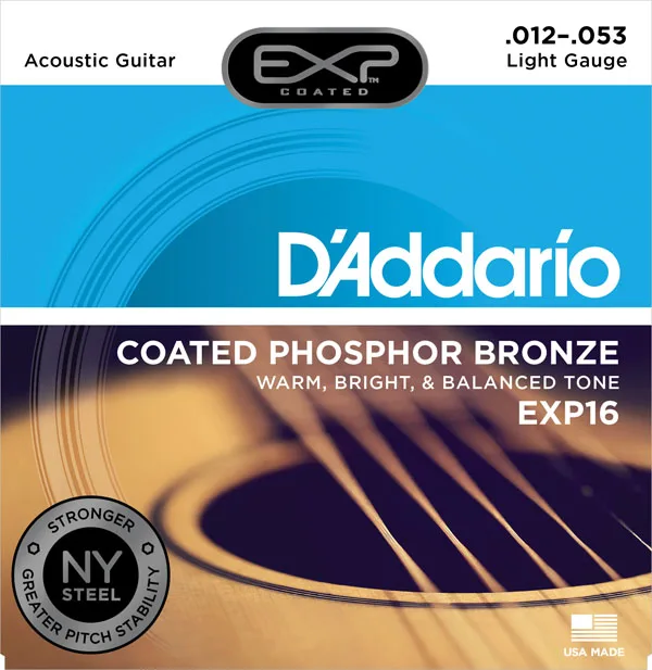 Struny do gitary akustycznej z люминофорным powlekane D ' addario Daddario, EXP15 EXP16 EXP17 EXP26
