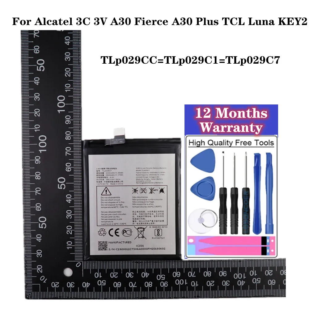 TLp029C1 TLp029C7 Bateria do telefonu Alcatel 3C 3V 5099 Y A D U I A30 Fierce Plus OT-5049S OT-5049Z OT-5026A Luna KEY2 LE BBE100