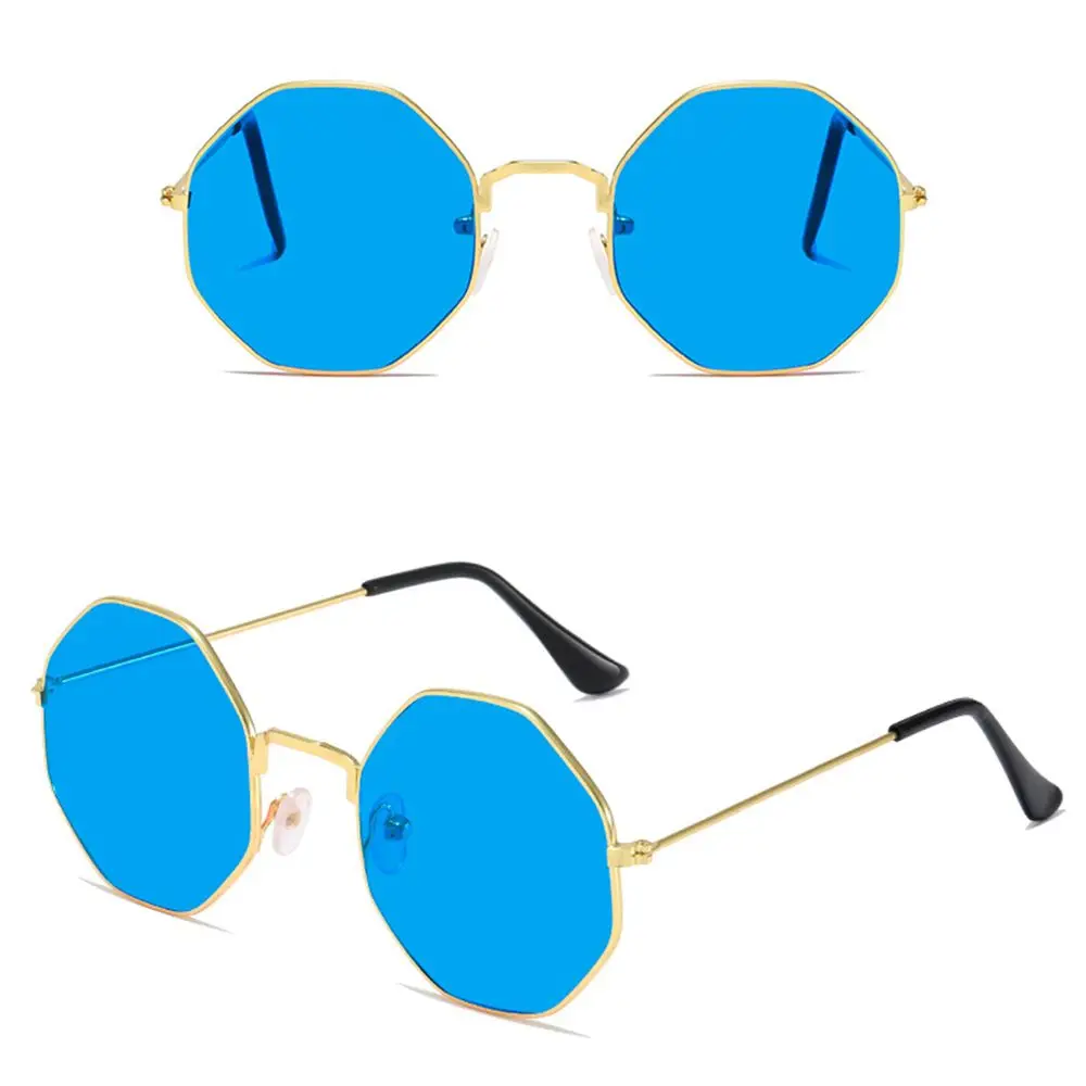 Modne Piękne Letnie Okulary Ochrona UV400 Okulary Okulary dla Kobiet Męskie Odcienie Retro Okulary Ośmiokątny Poligon