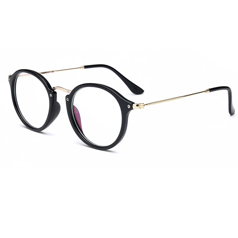 Okrągłe oprawki okularowe damskie Retro Klasyczne markowe Przezroczyste okulary z anty-niebieskim światłem, modne przezroczyste soczewki, oprawa Komputerowych punktów