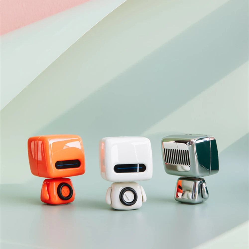 Twórczy Robot Bluetooth, Głośnik Mini Przenośny Cute Mały Stalowy Bezprzewodowy Głośnik Ozdoba Prezent Na Urodziny