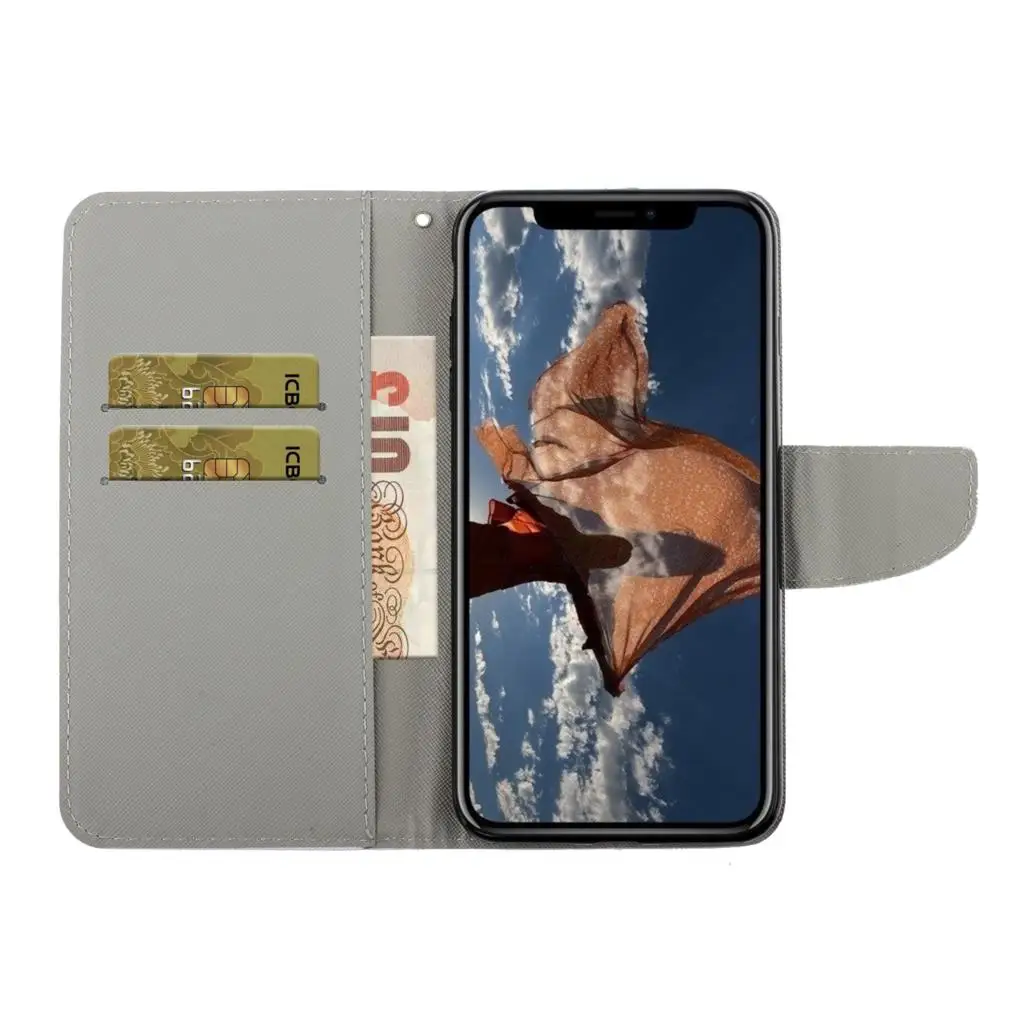 Skórzany Pokrowiec Dla Xiaomi Redmi Note 7 7A 8 8A 8T 9 9S 9A 9C Pro Max z wizerunkiem Motyla i Zwierząt, Pionowa Podstawka, Składane Skórzana Pokrywa Telefonu