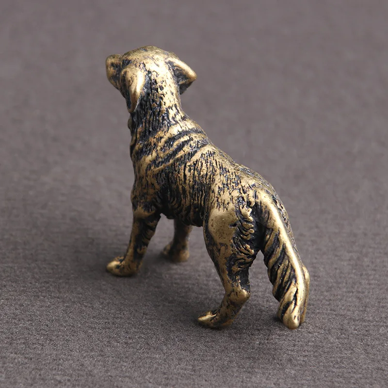 Antyczna Miedź Ogar Figurki Miniatury Planszowe Ozdoby Zodiaku Zwierzę Pies Mała Figurka Herbata Zwierzę Dekoracji Dla Domu Szczeniak Rzemiosła