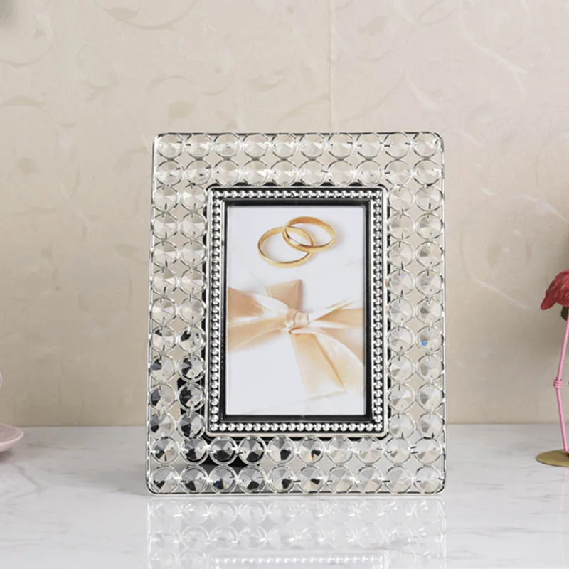 Skandynawski Światło luksusowy crystal ramka kreatywna szkło złoty stereo album wyświetlacz ornament moda ozdoba stołu roboczego