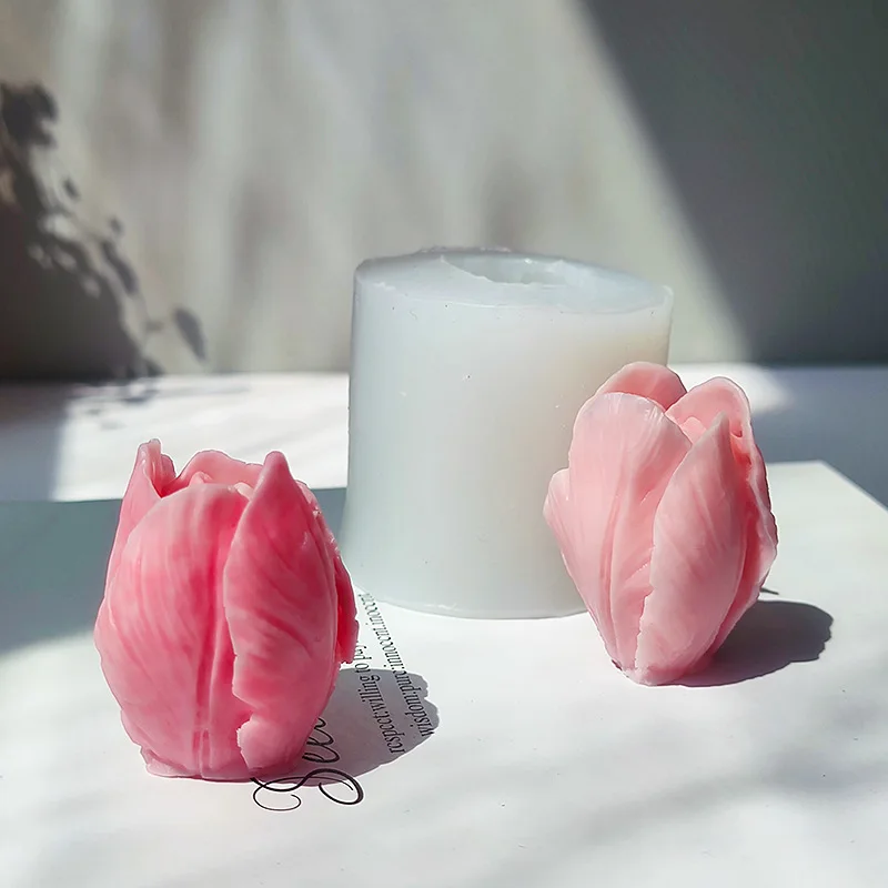 3d Kwiat Tulipana Świeca Formy Pracy Ręcznej Aromaterapia Produkcja Świec Toaletowe Mydło Formy Fondant Czekoladowy Tort Narzędzie Do Pieczenia