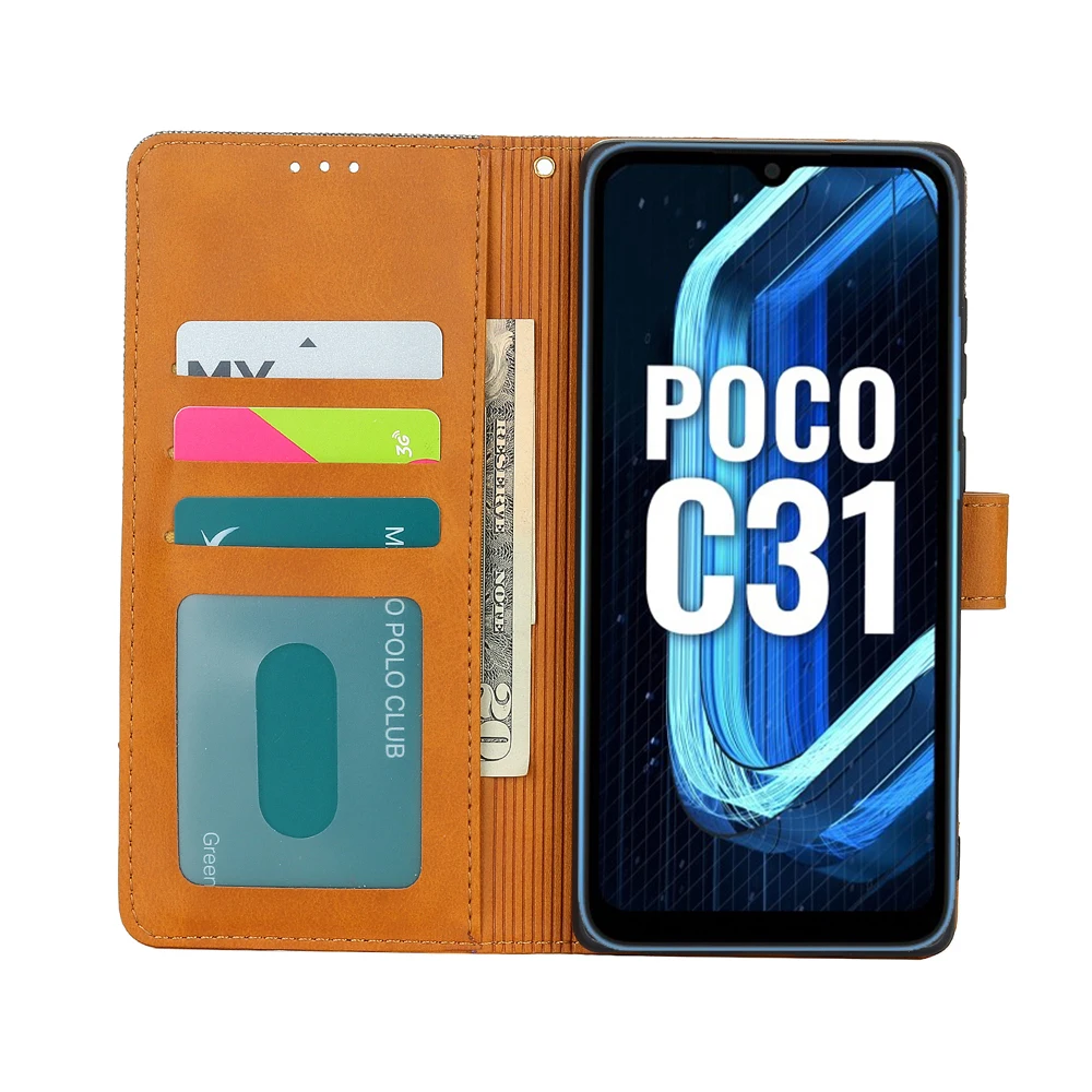 Dla Xiaomi Poco C31 Pokrowiec etui Poco C31 MZB0A0KIN Etui portfel Poco F4 GT 5G Etui do telefonu Xiomi Poco C31 4G PocoF4 GT Etui