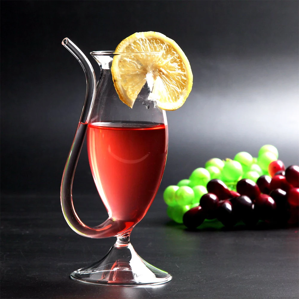 Nowa przezroczysta szklanka z najwyższej szkła borokrzemianowego, czerwone wino, sok, kreatywny wampir, kieliszek do wina, filiżanka do białka z fotelem i nóżka, filiżanka dla ptaków