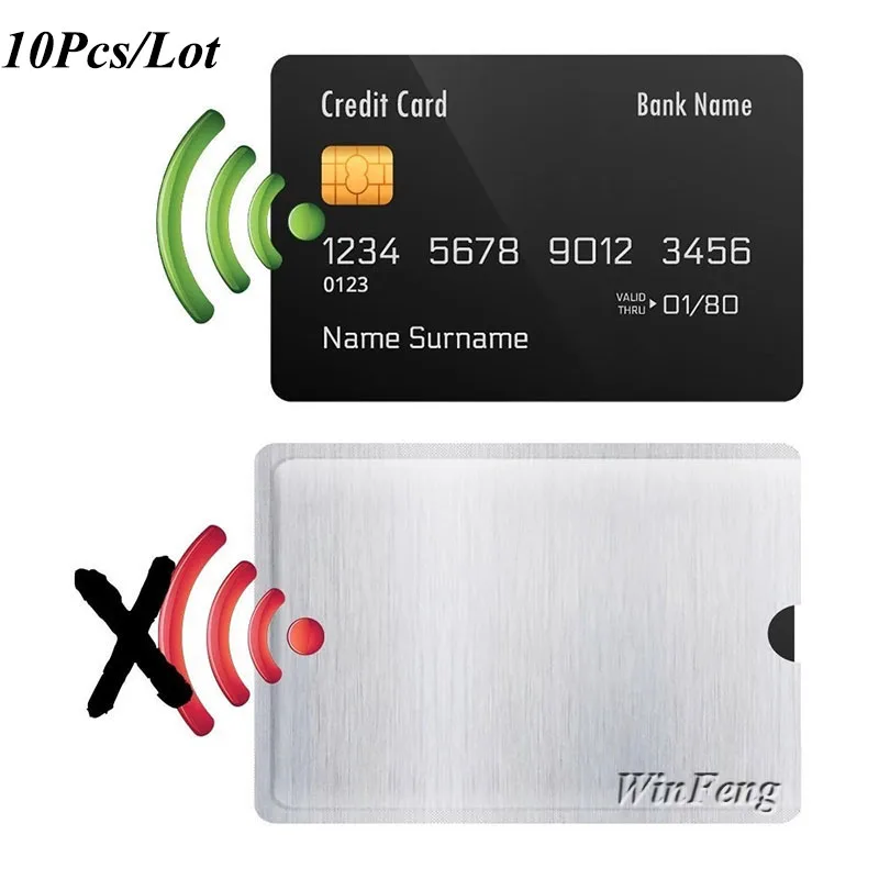 10SZT Folia Aluminiowa RFID Blokujący Rękaw Karta Kredytowa Karta NFC IC ID Karta RFID Karta Ochrona Przed Kradzieżą Danych Osobowych Rękaw Ochronny