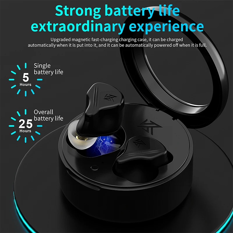 Słuchawki KZ VXS TWS, kompatybilnych z Bluetooth, 5.2 Bezprzewodowe i Hybrydowe gier słuchawki Hi-Fi z ekranem dotykowym, Шумоподавляющая sportowy zestaw słuchawkowy