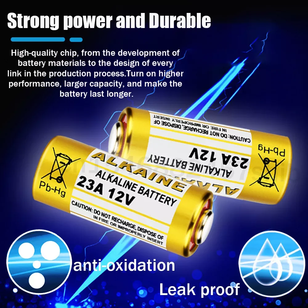 2szt A23 23A 12v Bateria Alkaliczna 23GA A23S E23A EL12 MN21 MS21 V23GA L1028 GP23A LRV08 Do Zdalnego Sterowania dzwonka Sucha Bateria