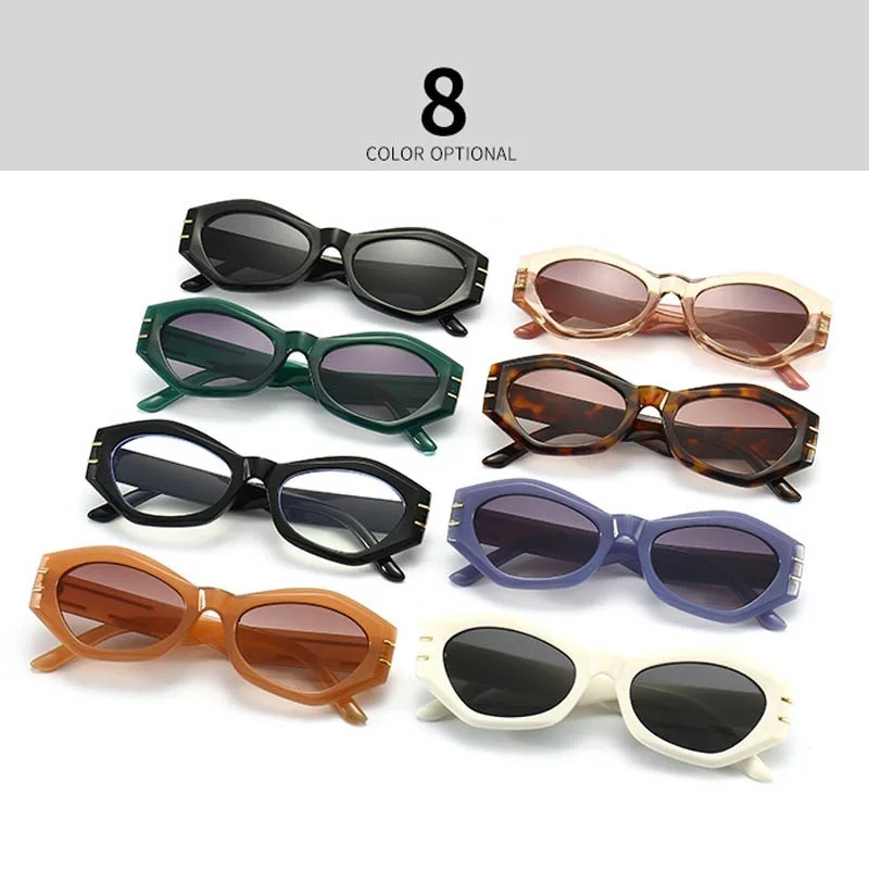 Metalowe Paski Diamentowe Okulary Kobiety Mężczyźni Ekskluzywna Marka Kocie Oko Okulary Famale Retro Podróży Okulary Oculos De Sol UV400