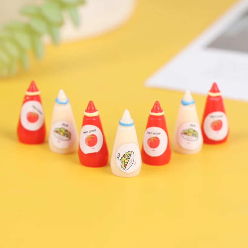 10SZT 1:12 Domek dla Lalek Miniaturowy Ketchup Sałatka Lalki Domek Akcesoria Do Jedzenia Zabawki