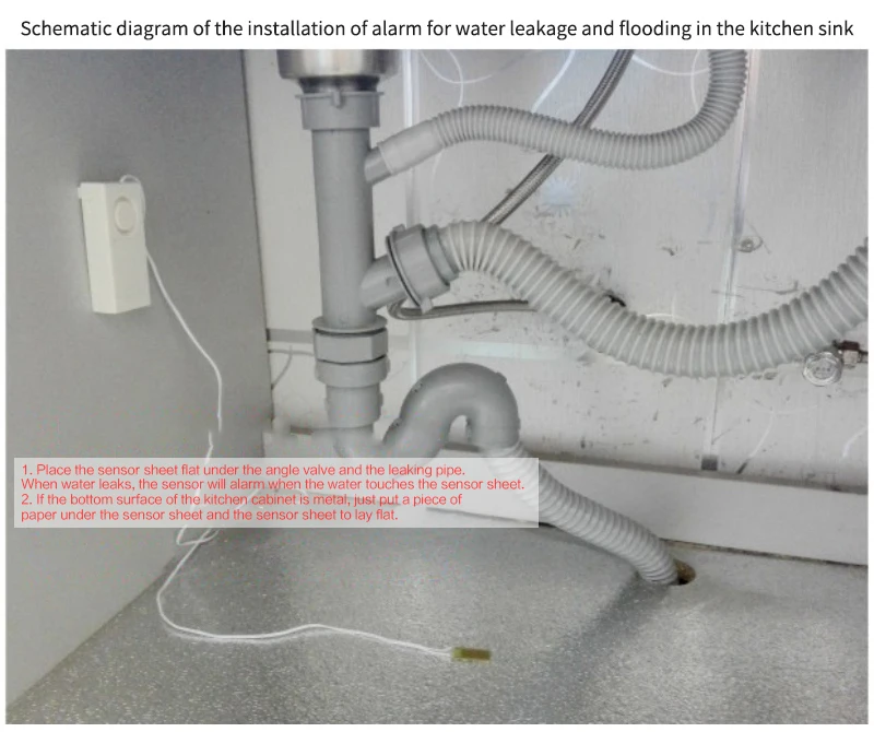 Inteligentna Sygnalizacja Wycieku Wody 110dbs Detektor Niezależny Czujnik Wycieku Wody Wykrywanie Ostrzegania O Powodzi Przepełnienie Autoalarm