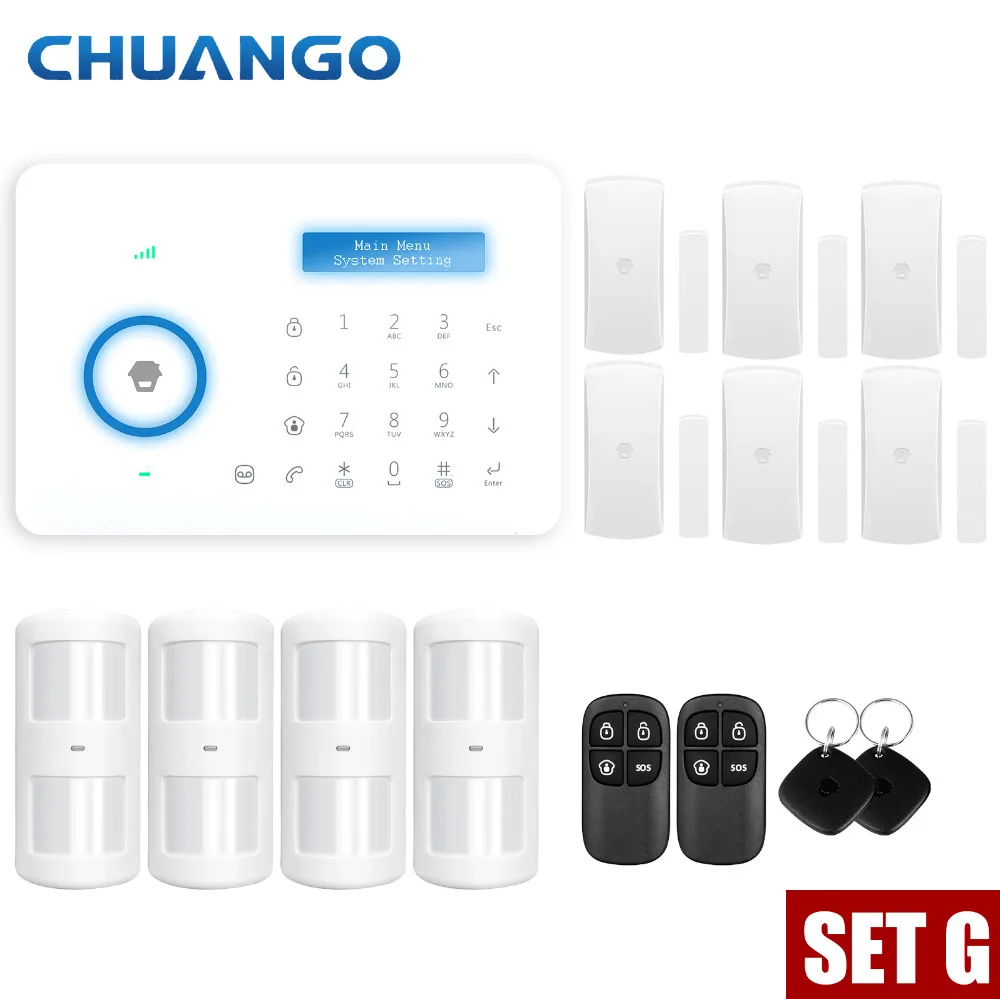 Chuango A11 PSTN Alarm klawiatura Dotykowa Inteligentny Dom Autoalarm Czujnik Ruchu