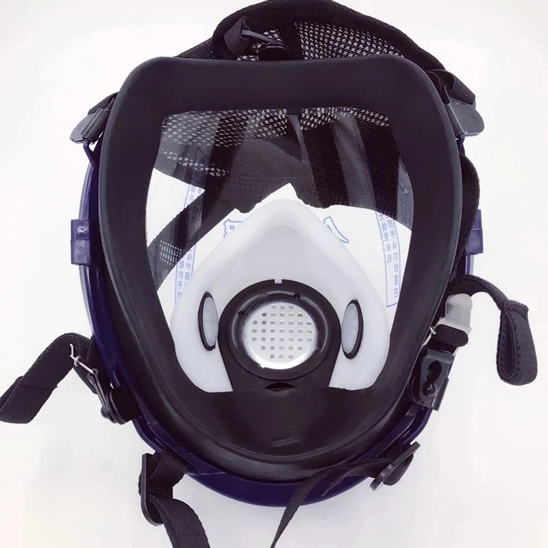3 porty Uniwersalny Pełna Maska przeciwgazowa kulista Super przezroczysta Całkowicie hermetyczna osłona twarzy lakierniczych maska przeciwgazowa przemysłowego zanieczyszczenia